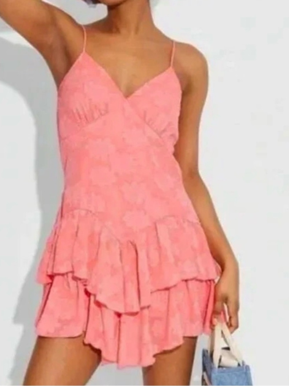 Wild Fable Pink Mini Ruffle Dress Size Small EUC